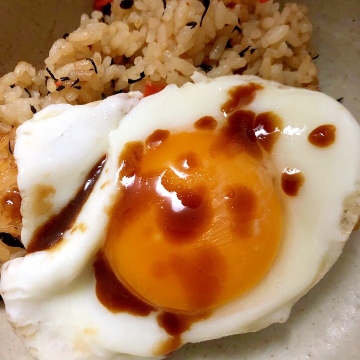 半熟卵のせ炊き込みご飯☆